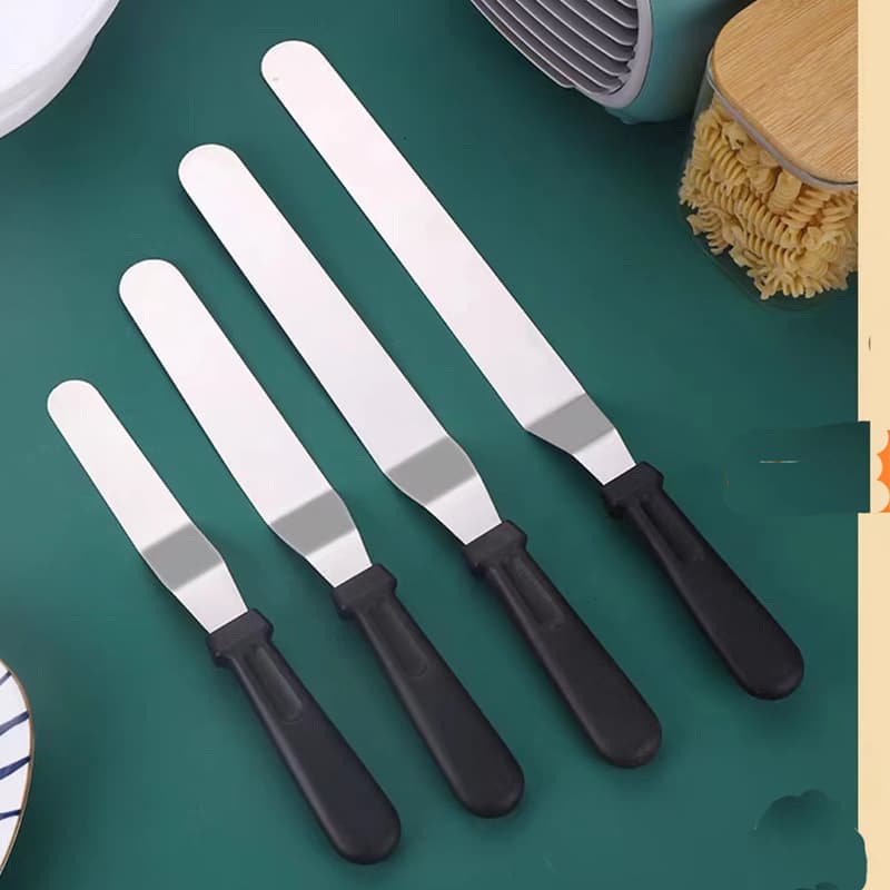 Source Factory Direct Spatula Plastic Handle 6-inch 8-inch 10-inch 12-inch Stainless Steel Cream Cake Spatula Frosting Spatula