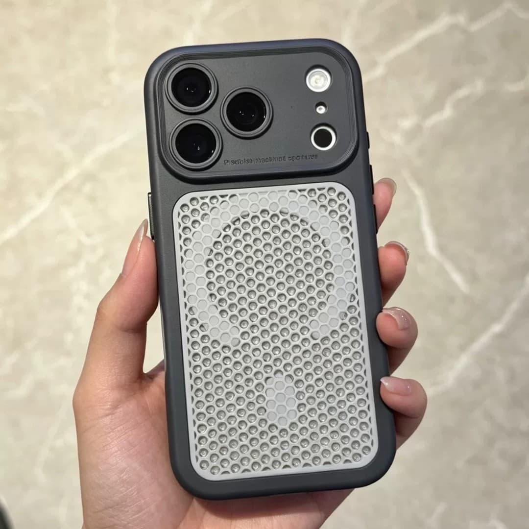 Suitable for iPhone 17 Phone Case, Honeycomb Mesh for Heat Dissipation, Color-Blocking Magnetic Design, Instantly Transforms into Apple 17 Pro Max Large Window