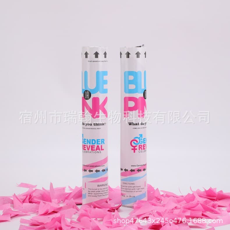 Powder Gender Reveal Confetti Cannon Biodegradable Square Tissue Paper Handheld Party Popper for Boy or Girl Party Supplies Wholesale