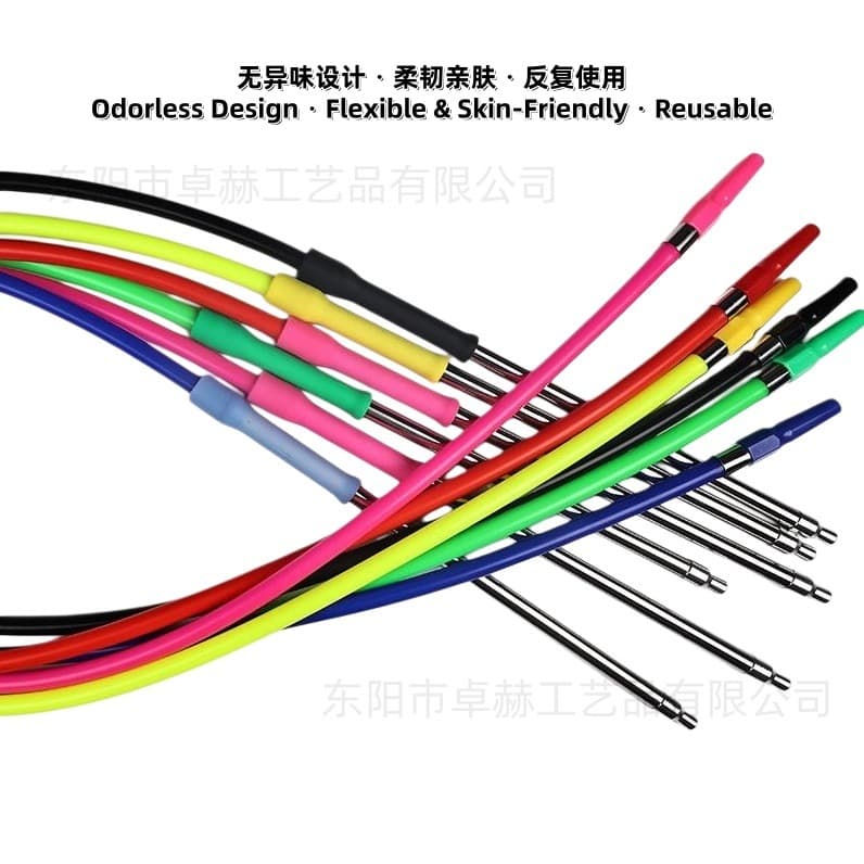 Premium Food-Grade Silicone Hookah Hose with Stainless Steel Handle, Factory Direct Arabic Hookah