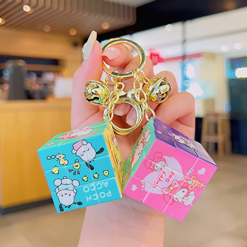 Kuromi Magic Cube Keychain Wholesale Backpack Pendant Decoration New Cartoon Keychain Creative Educational Small Accessory