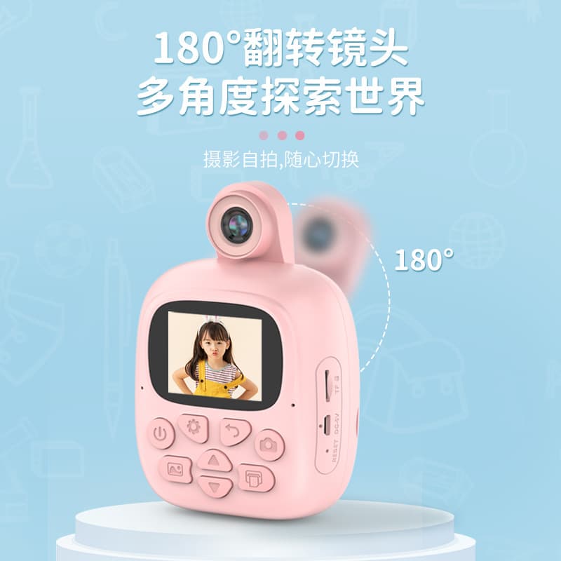 Instant Cartoon Smart Kids Camera Thermal Instant Print Digital Mini DSLR Toy Camera Film