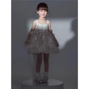 Music Box Princess Dress for Girls, Light Luxury Children's Birthday Dress, Flower Girl Wedding Gown, Spaghetti Strap Princess Dress