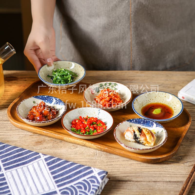 Ceramic Dipping Sauce Dish, Small Plate for Home Use, Japanese Style Condiment Dish, Soy Sauce Dish, Commercial Use