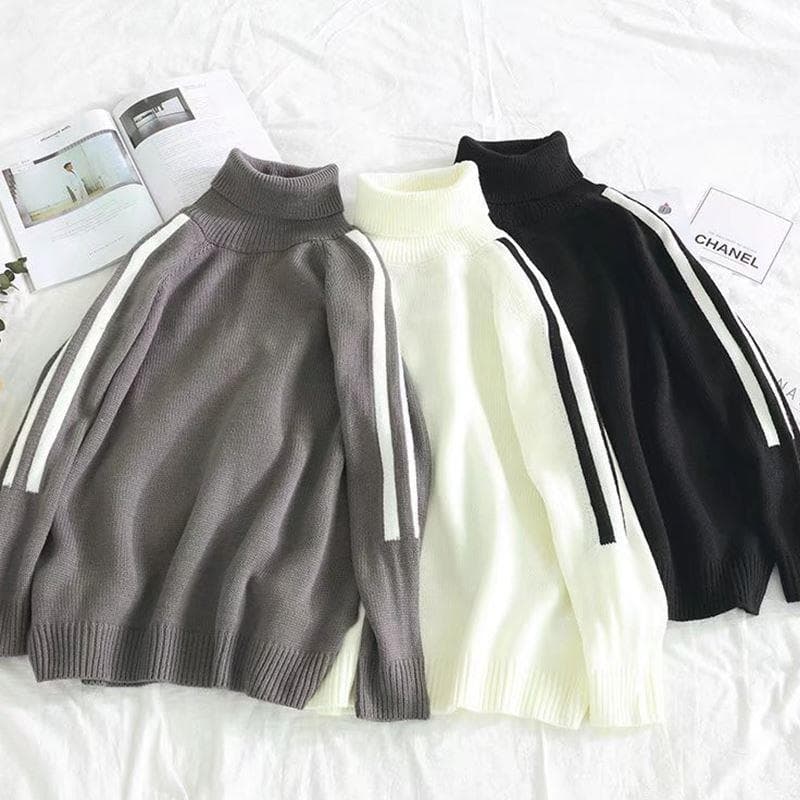 Autumn/Winter 15 Teen 16 Middle/High School Student 12 Plus-Size Big Kid 14 Boy Turtleneck Sweater 13 Years Old Thick Knitwear
