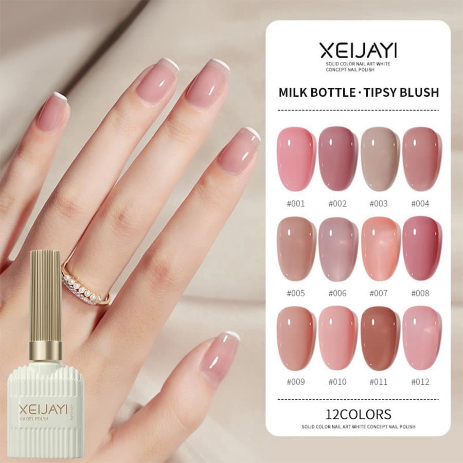 Tipsy Blush Nail Gel Polish, Popular Ice-Transparent Nude Pink Color, Nail Whitening Trendy Shade, Large Capacity for Nail Salons