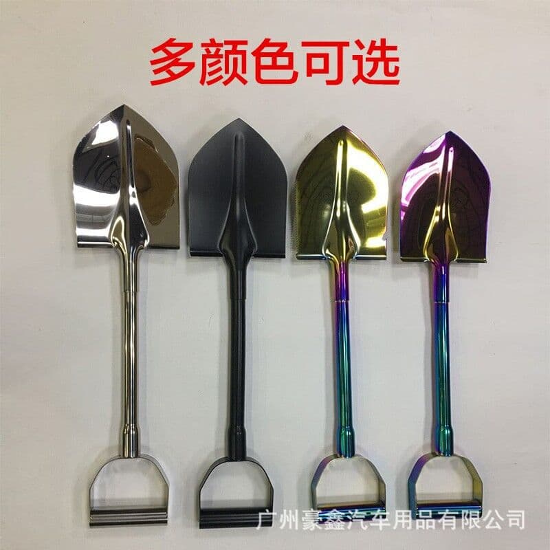 Upgraded Multifunctional Spare Tire Shovel Stainless Steel Spade for Off-Road Vehicle Spare Tire Cover Self-Rescue Engineer Shovel