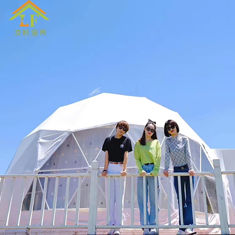 Outdoor 6m Diameter Spherical Starry Sky Tent for Scenic Area Camping Accommodation, Windproof and Warm Guesthouse Tent, Camping Tent