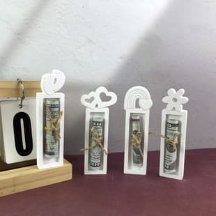 X0659 Mother's Day Money Clip Ornament Decorative Cement Plaster Mold DIY Silicone Mold