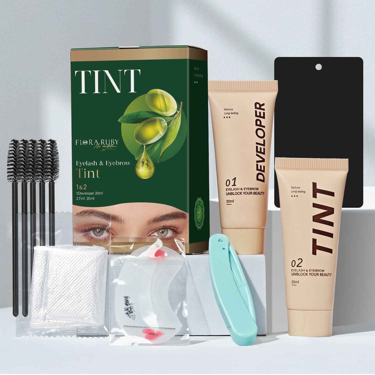 Cross-border new FLORA RUBY eyelash dye and eyebrow dye waterproof quick-drying semi-permanent eyebrow dye wholesale