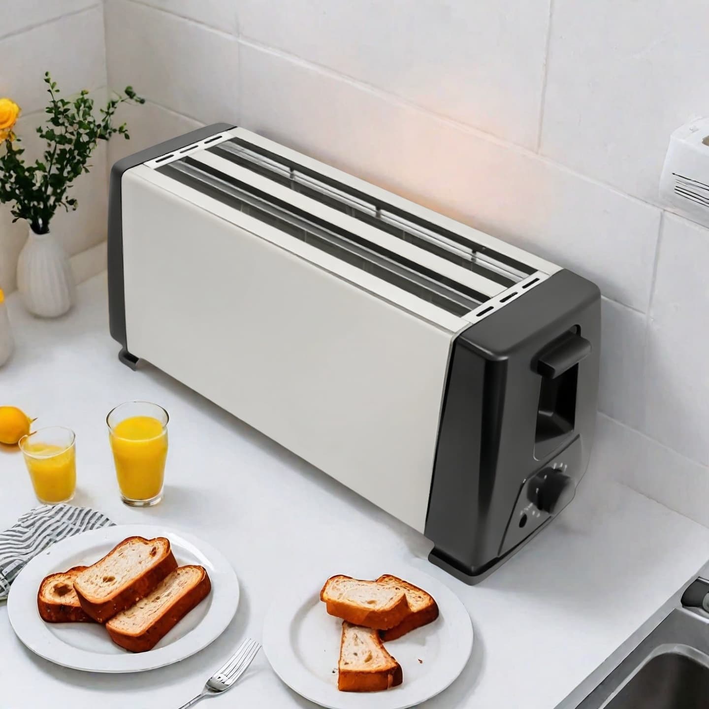 High-capacity toaster, 4-slice heating for easy delicious breakfast, export for foreign trade