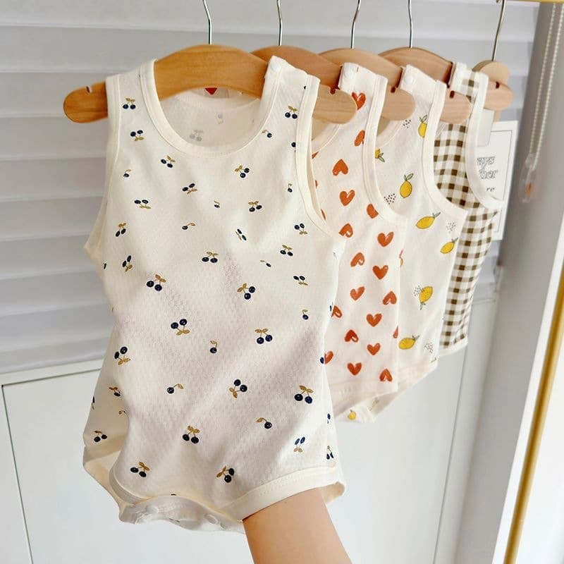 Baby forest vest bag fart clothing boy's summer cotton suspender clothing baby girl newborn 0-2 years old summer clothing
