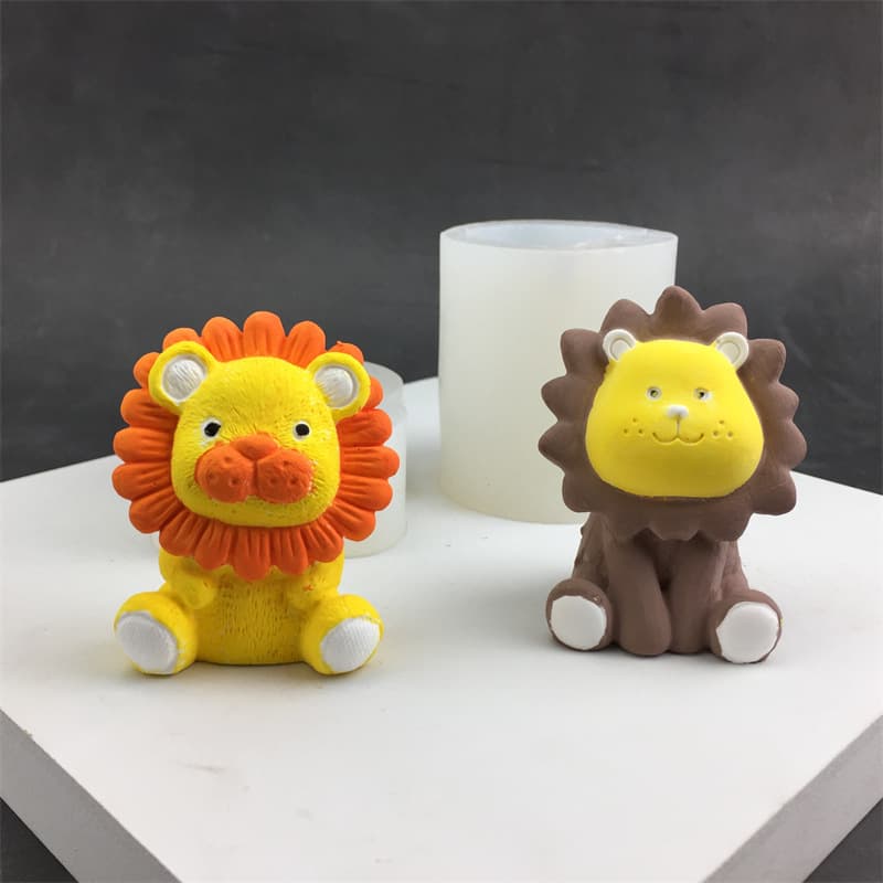 DIY Cartoon 3D Silicone Mold Lion Car Fragrance Candle Gypsum Doll Chocolate Mousse Cake Mold Irregular Shape Baking Tool