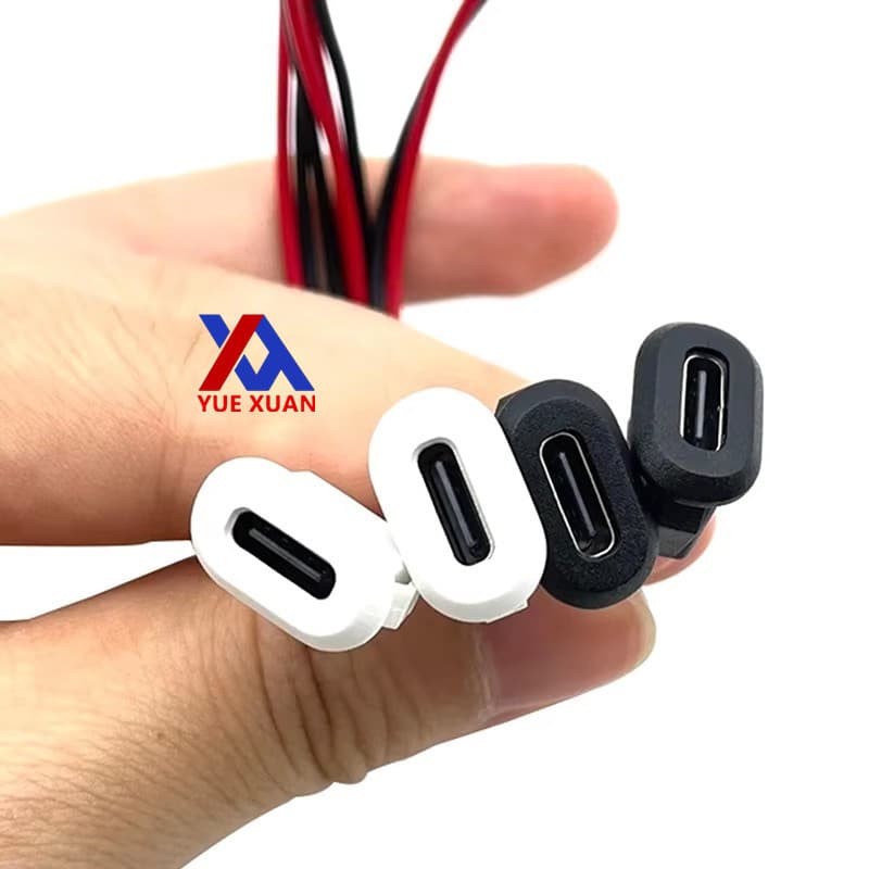 type-c 2p female base with cable waterproof IP66 direct pressure desk lamp oval charging port electric vehicle car