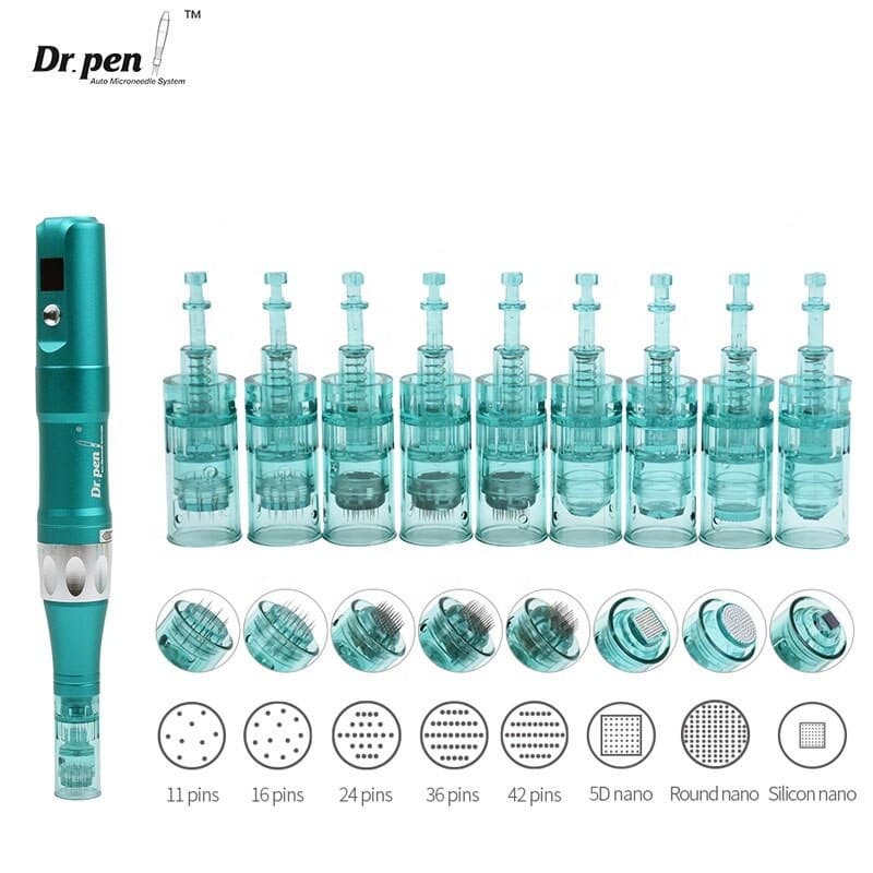 Cross-border Dr.pen A6s Electric Nano Microneedle Device Dedicated Needle Cartridge Green Snap-on Microcrystal Head 16-Pin Skin Rejuvenation