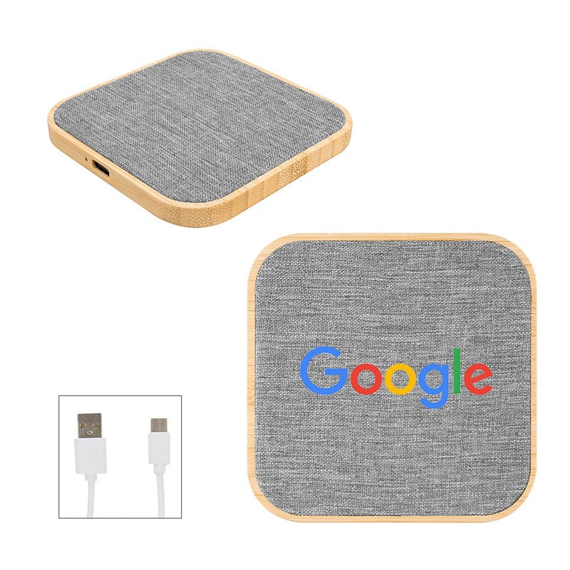 RPET Bamboo Wood Wireless Charger Round Square Wooden Bamboo Mobile Phone Wireless Charging Wood Wireless Charger
