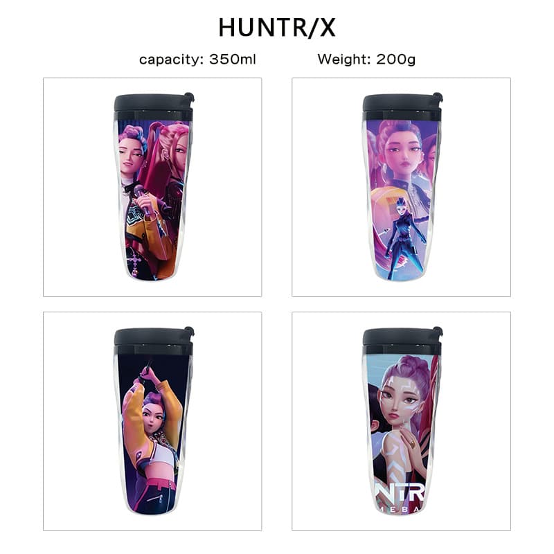 Skpop anime-inspired magic girl group water bottle, student home drinking cup, creative double-layer insulated plastic tumbler