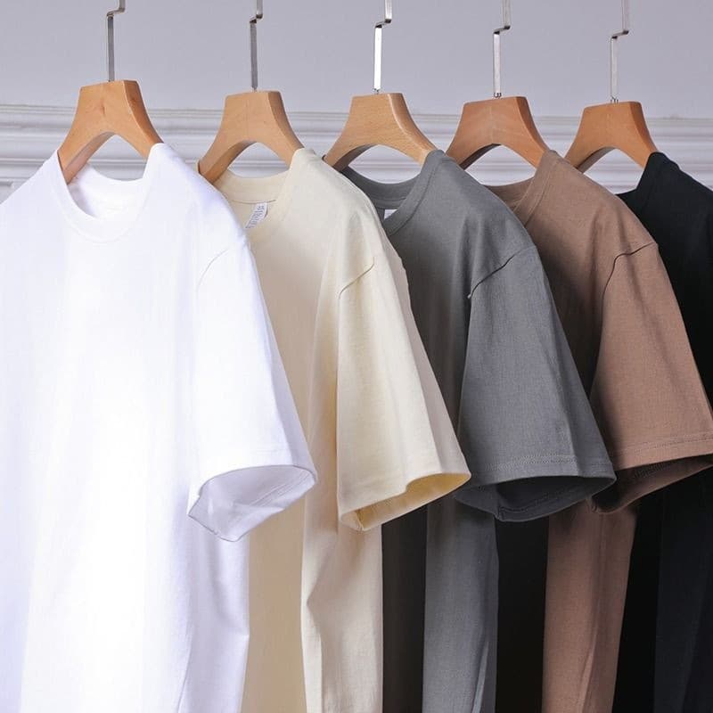 Cotton Loose Round Neck Drop Shoulder Solid Color Short Sleeve T-Shirt for Women Summer Plus Size High-End Feel Tummy Cover T-Shirt