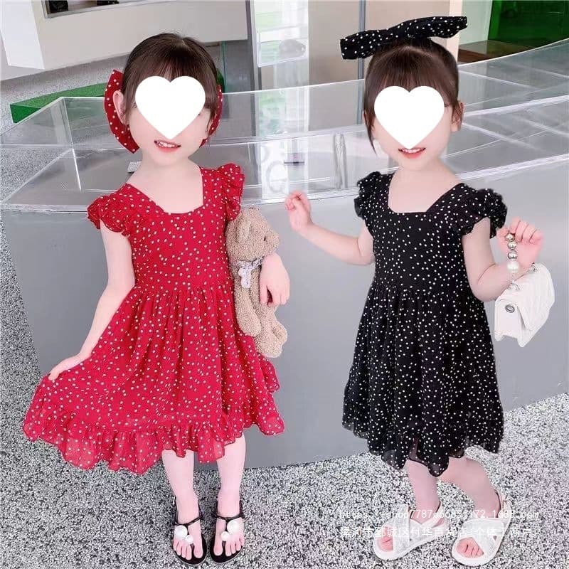 Girls Summer Dress 2026 New Sleeveless Children's Skirt Polka Dot Summer Baby Style Princess Dress
