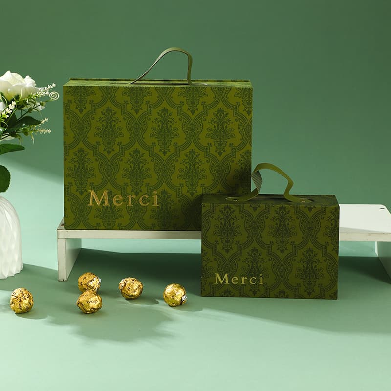 Green Business Handheld Souvenir Gift Box, March 8th Teacher's Day Gift Box, Wedding Gift for Bridesmaid, Birthday Gift Packaging Box