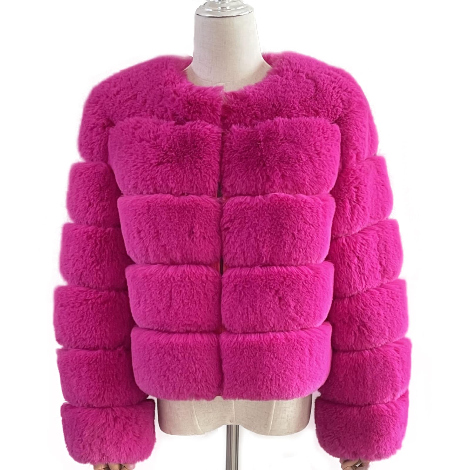 Cross-Border European and American Faux Fur Coat Short Winter New Faux Fox Fur Long Sleeve Patchwork Eco-Friendly Fur