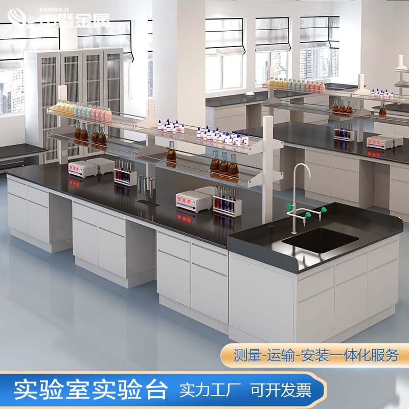 Laboratory Workbench Laboratory Operation Station All-Steel Test Bench Chemical Experiment Table Fume Hood Steel-Wood Experiment Bench