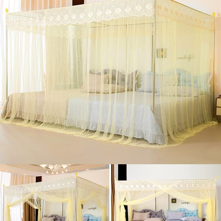 Custom New Palace-Style Household Mosquito Net, Large and Small Patchwork Bed, Custom Extra-Wide Special Size Kang Bed Mosquito Net with Support