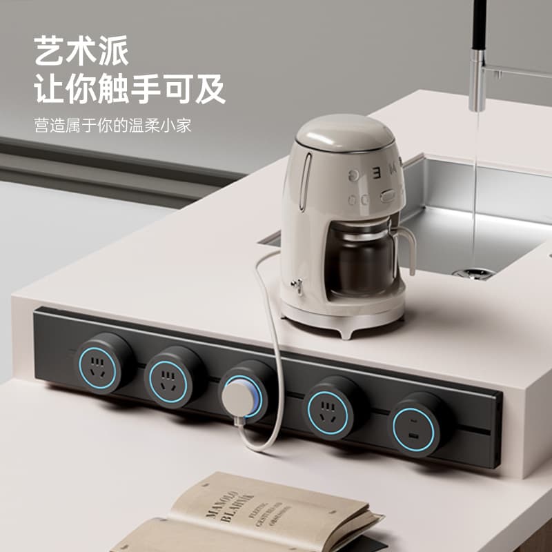 Sideboard Power Track Socket Rail Power Strip Desk Surface-mounted Wall-mounted Long-shaped Movable Terminal Block
