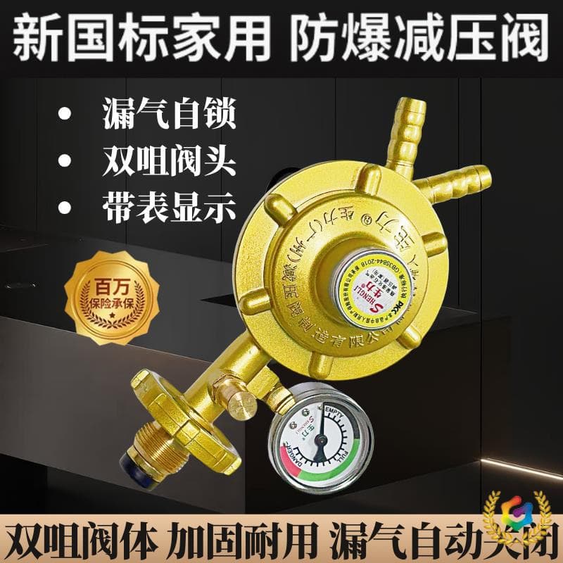 ✅ Household new national standard 0.6 double-outlet explosion-proof gas stove regulator LPG gas pressure regulator