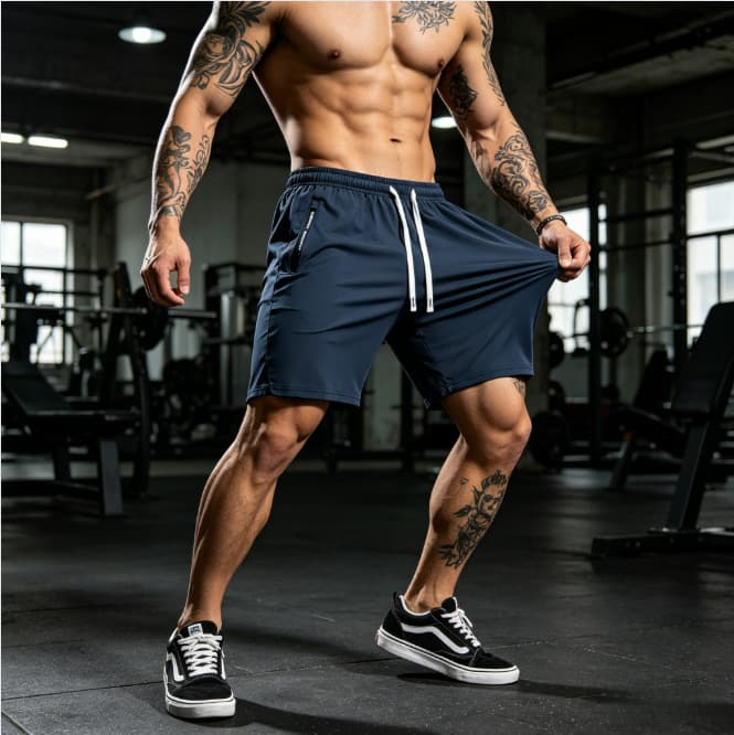 Cross-border ice silk men's shorts summer quick-drying thin quarter pants men's trendy casual loose large size sports shorts for men