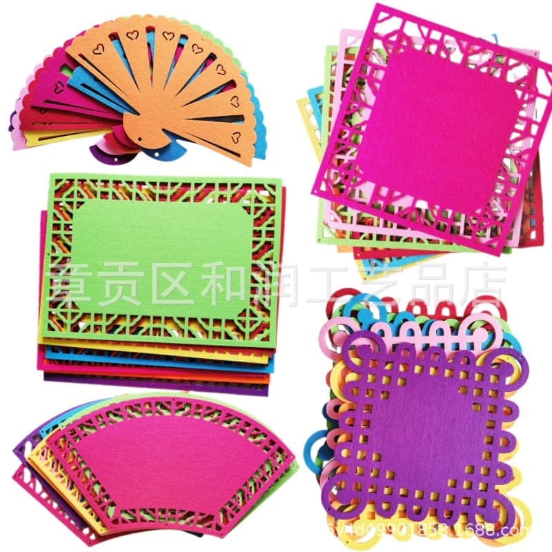 Wholesale colored non-woven fabric background mats for kindergartens and schools, Chinese style decorations, decorations, hanging ornaments, and other materials.