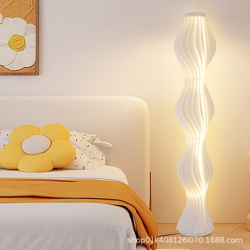 Grass Skirt Floor Lamp for Living Room, Nordic Bedroom Sofa Side Ambient Light, Cream Style Viral INS Standing Desk Lamp
