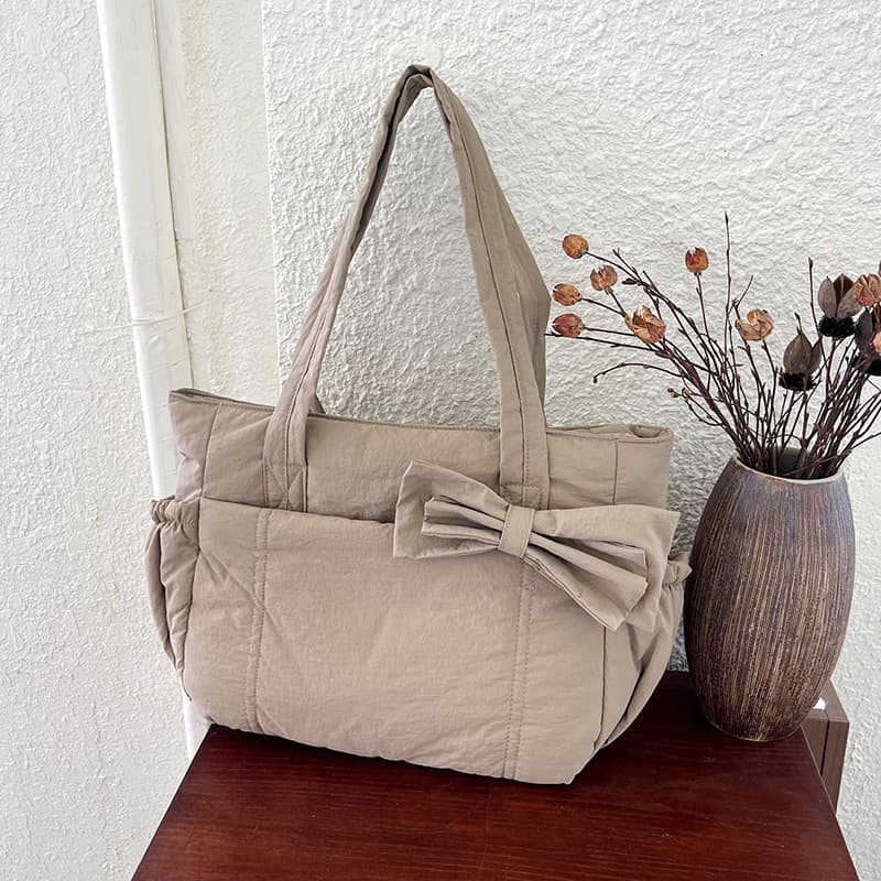 Foreign Trade Amazon Bow Large Capacity Tote Bag Women 2026 New Fashion Commuter Handbag Shoulder Bag
