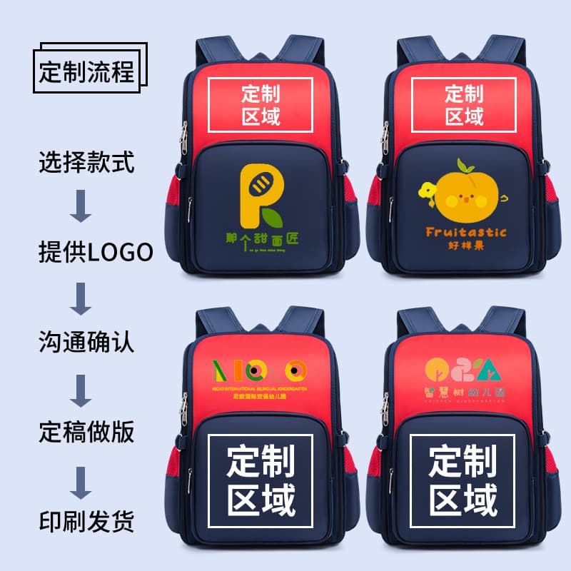 Custom logo kindergarten backpack for ages 4-6, British style water-resistant backpack, integrated design