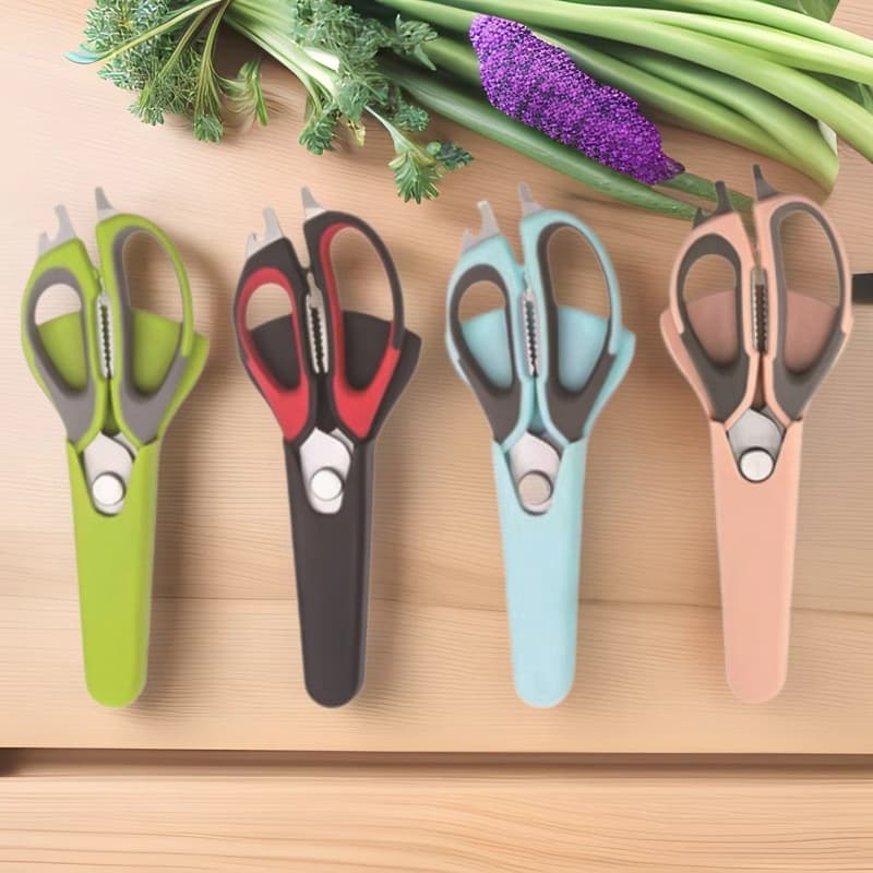 Multifunctional Refrigerator Scissors Stainless Steel Magnetic Kitchen Scissors Household Food Chicken Bone Kitchen Scissors In Stock