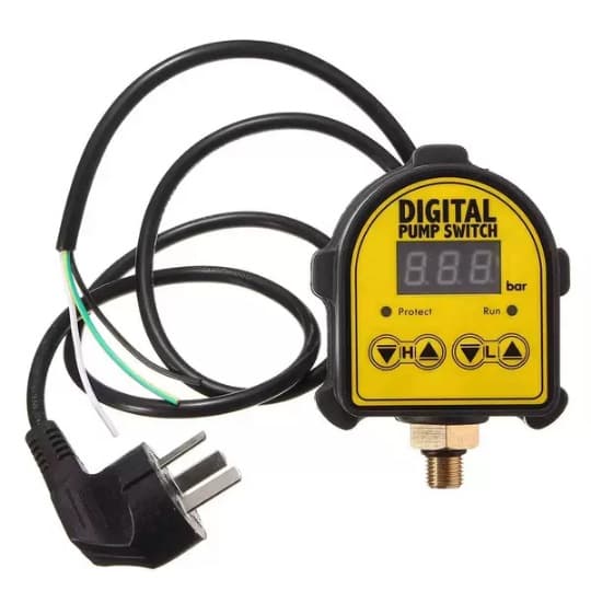 Water Pump Automatic Switch with Dry Run Protection, Digital Display Electronic Pressure Controller, Intelligent Water Pressure Controller with European Plug