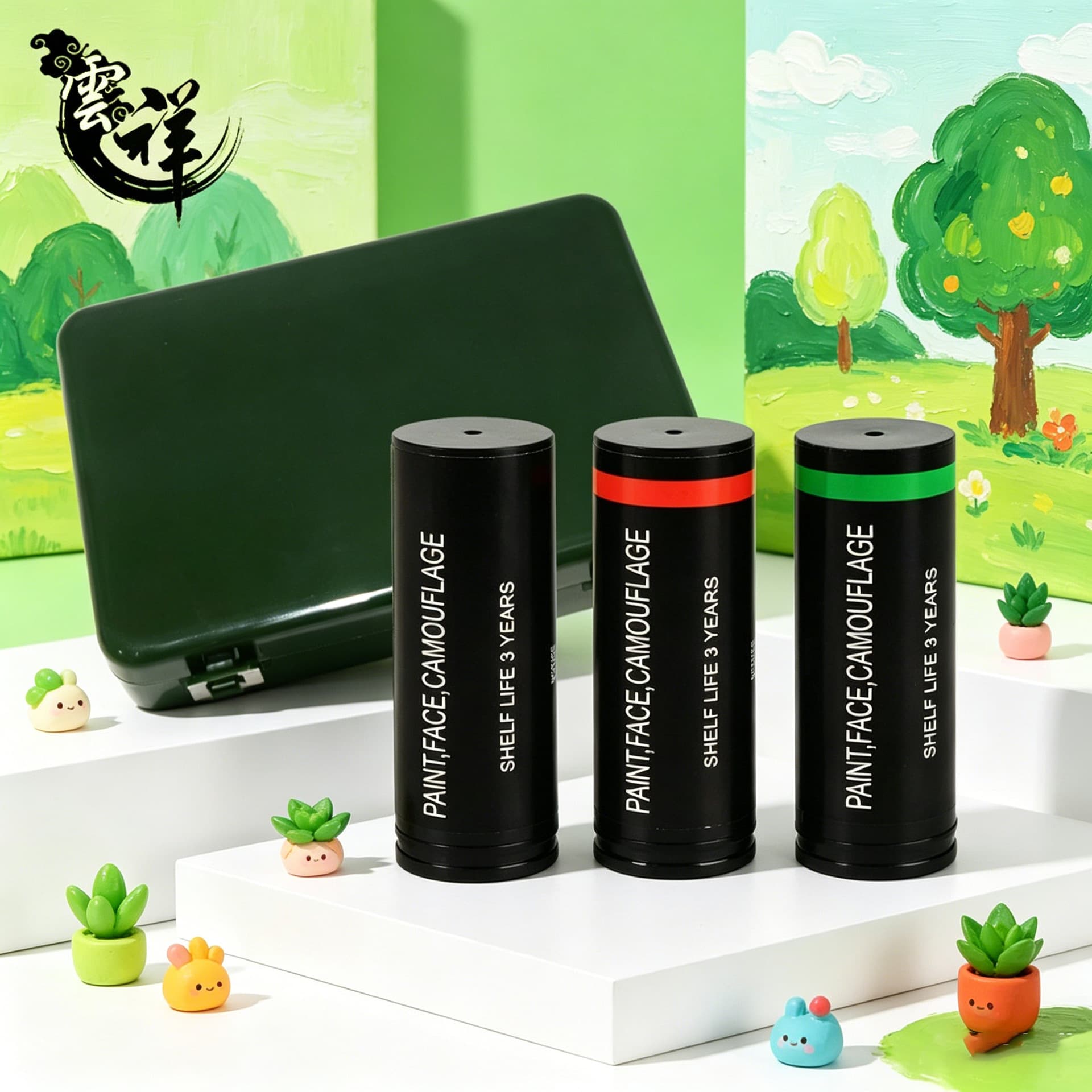 Camouflage oil performance special forces camouflage three-color oil paint set facial cosmetic oil plastic box outdoor supplies