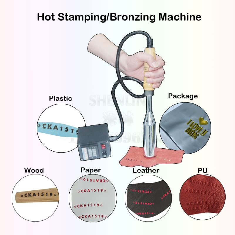 LOGO Trademark Foil Stamping Machine, Handheld Leather Foil Stamping Machine, Electric Heat Wood Craft Foil Printer, and Branding Machine