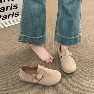 Loafer Light Sole Birkenstock Shoes Women Spring Versatile Brown Retro Casual Shoes Soft Sole Anti-Slip Mary Jane Birkenstock Shoes