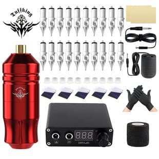 Cross-Border Hot Selling Tattoo Pen Tuffking Short Pen Tattoo Machine with Small Purple Needle Full Set Tattoo Tools Equipment