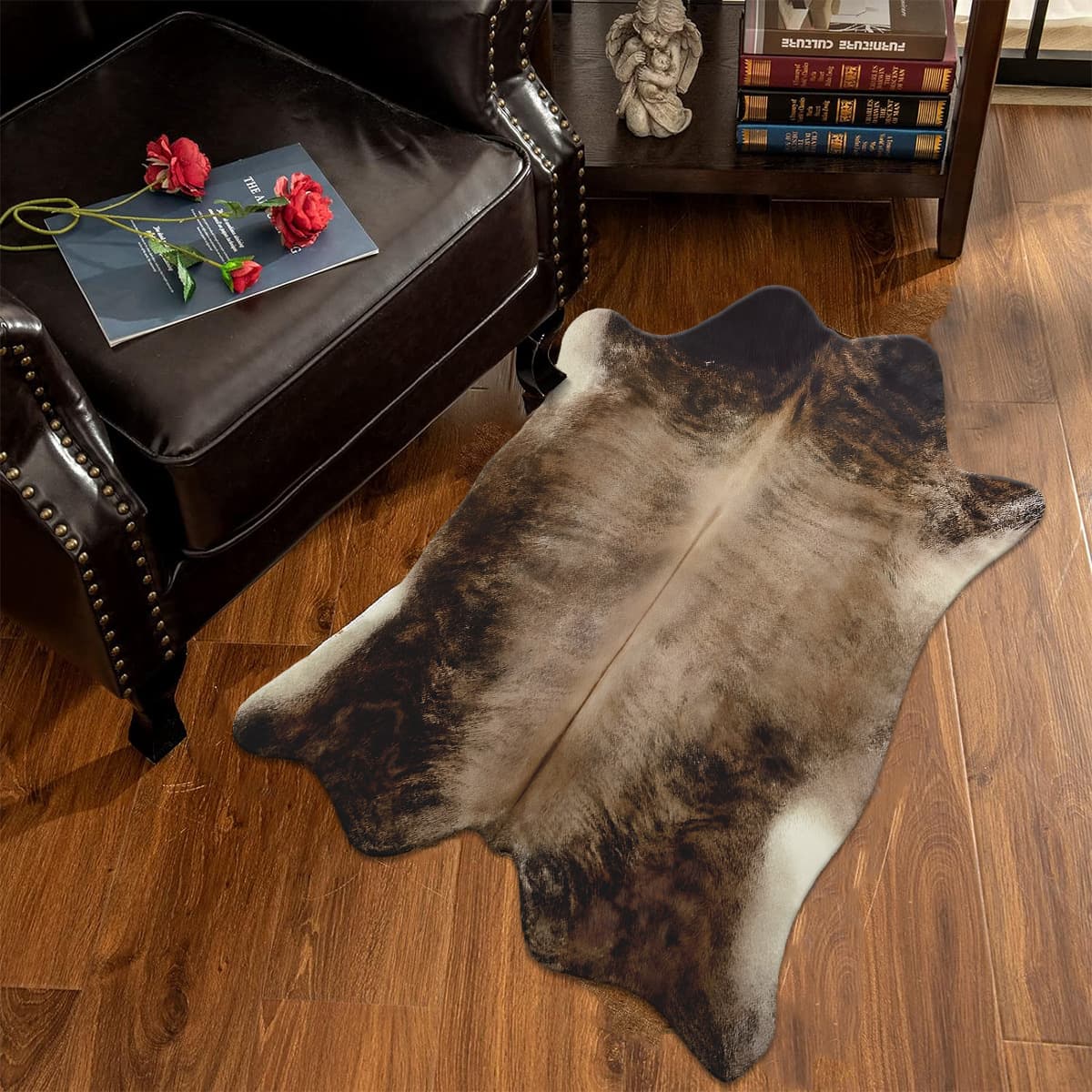 Bedside living room full coverage temu Amazon with special-shaped imitation cowhide carpet dirt-resistant good care home essential