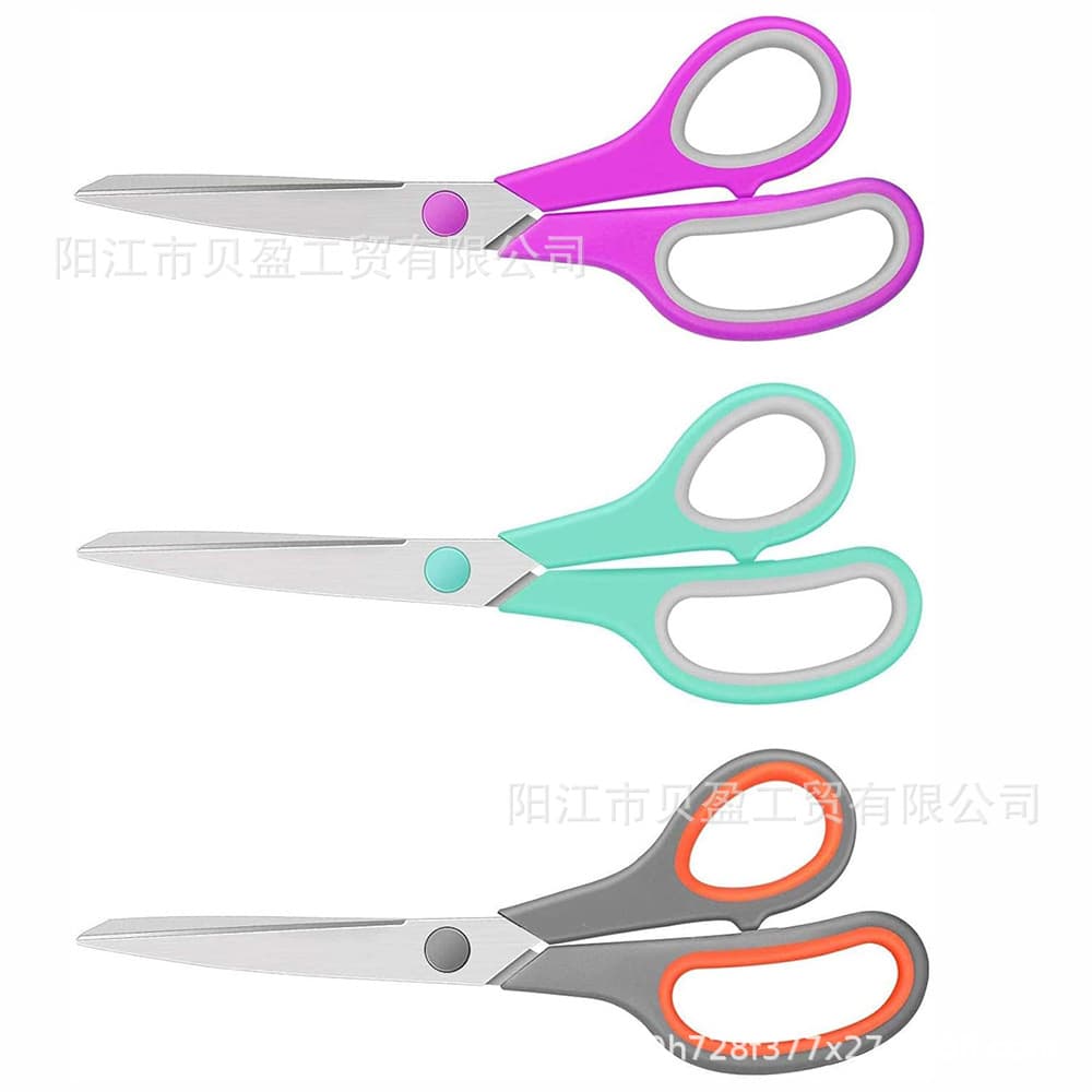 Factory direct stock of 8.5-inch office scissors, stainless steel household scissors, tailor scissors, and stationery scissors.