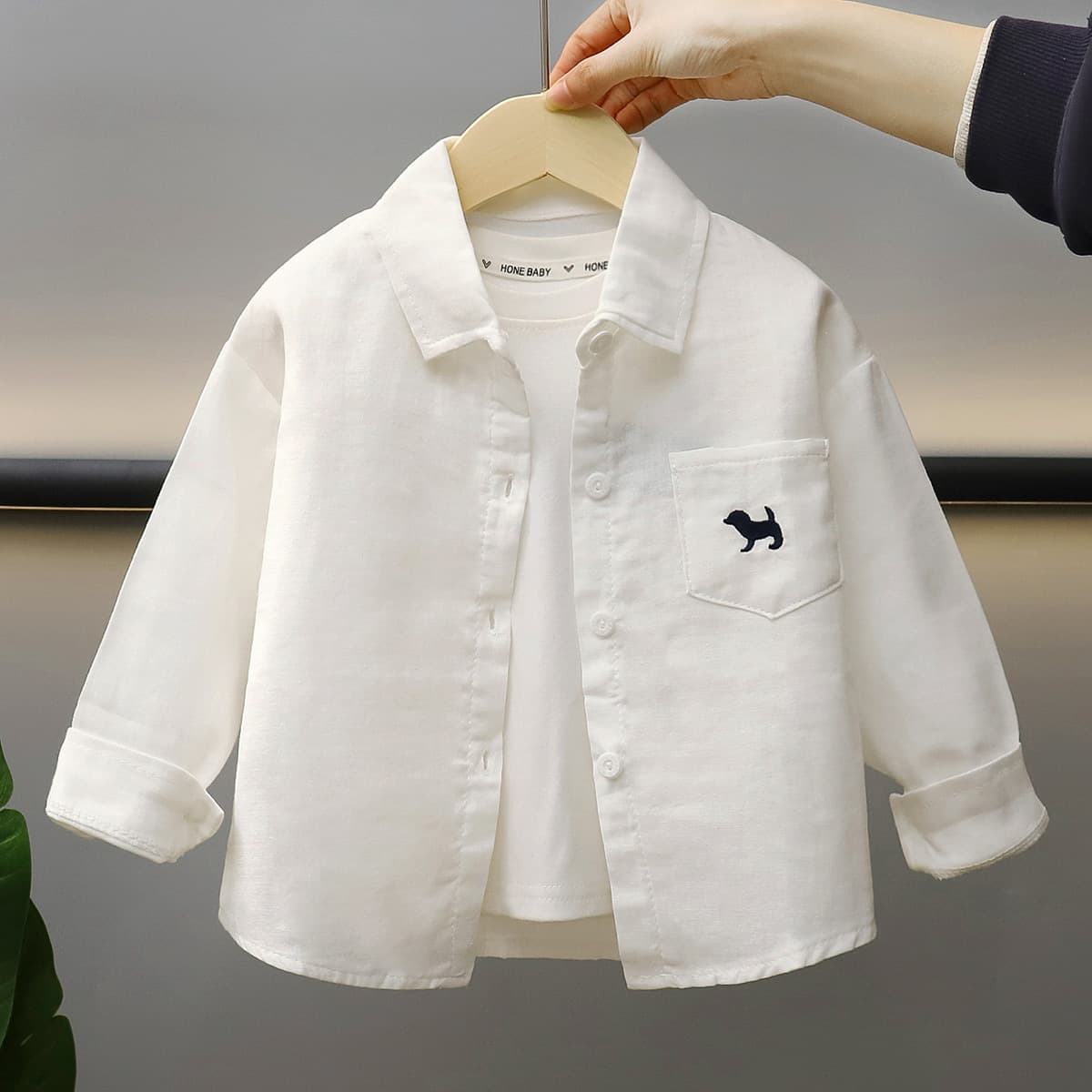 Children's Long-Sleeve Shirt Autumn New Arrival Boys Shirt Girls T-Shirt Baby Lapel Coat Pure Cotton Kids Clothing Wholesale