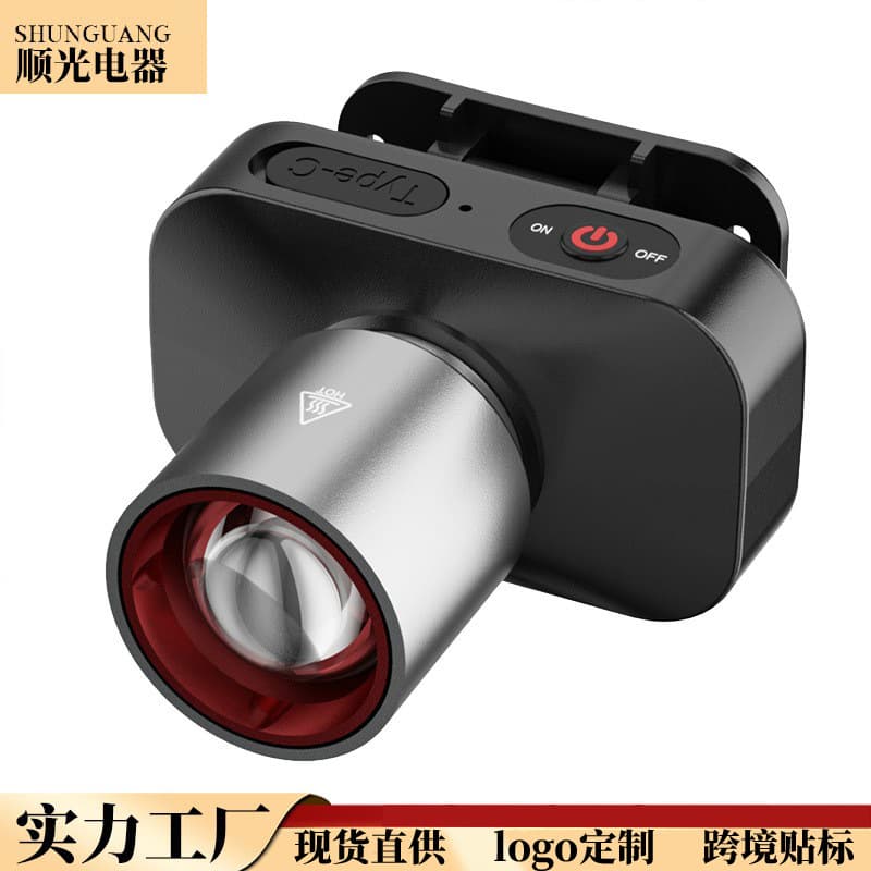 Cross-border Super Bright Headlamp White Laser Long-range Zoomable Long Battery Life Mining Lamp Head-mounted Emergency Light for Night Fishing