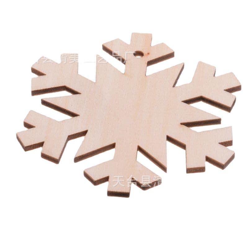 Christmas Tree Snowflake Star Decorative Hanging Ornament Freely Combinable Christmas Series Wooden Piece