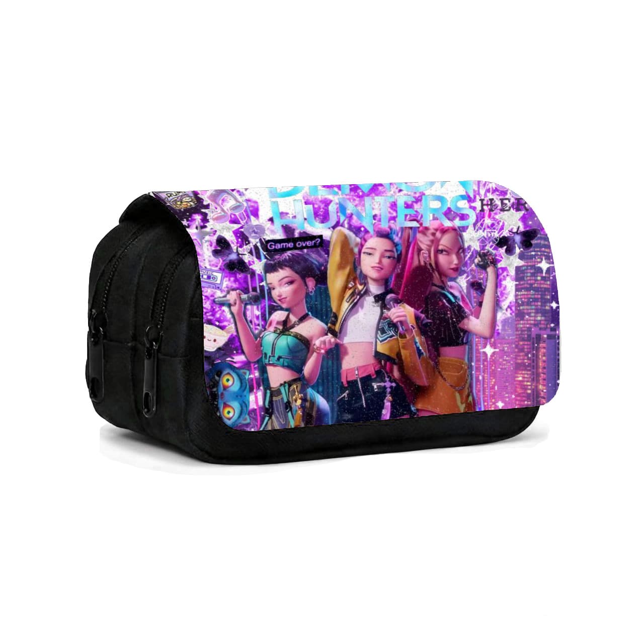 New Cross-Border Kpop Witch Hunt Girl Group Pencil Case Double-Layer Large Capacity Fabric Student Pencil Case 3D Pencil Box