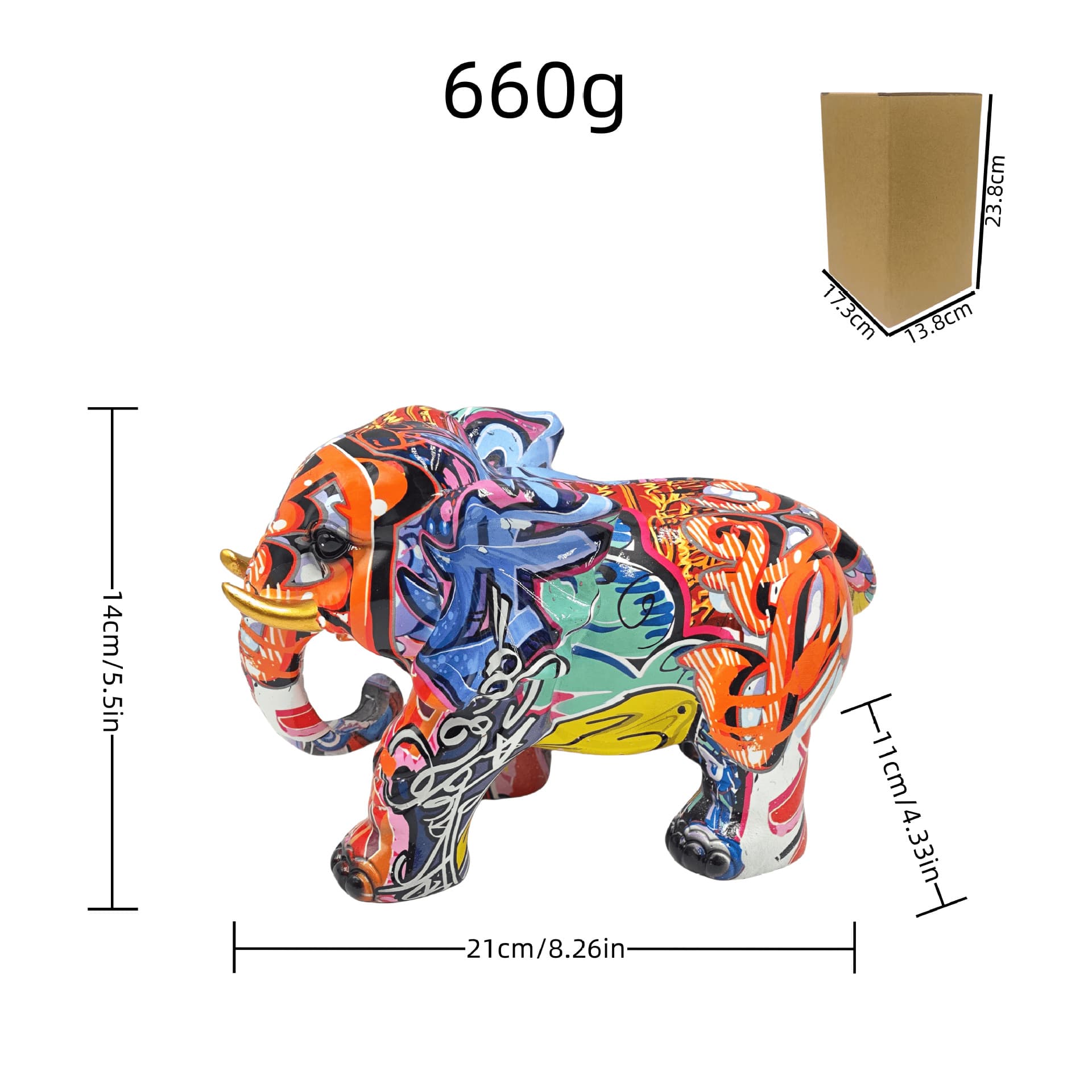 Lively Elephant Sculpture Statue Resin Decoration for Home Decor and Tabletop Decoration Cute