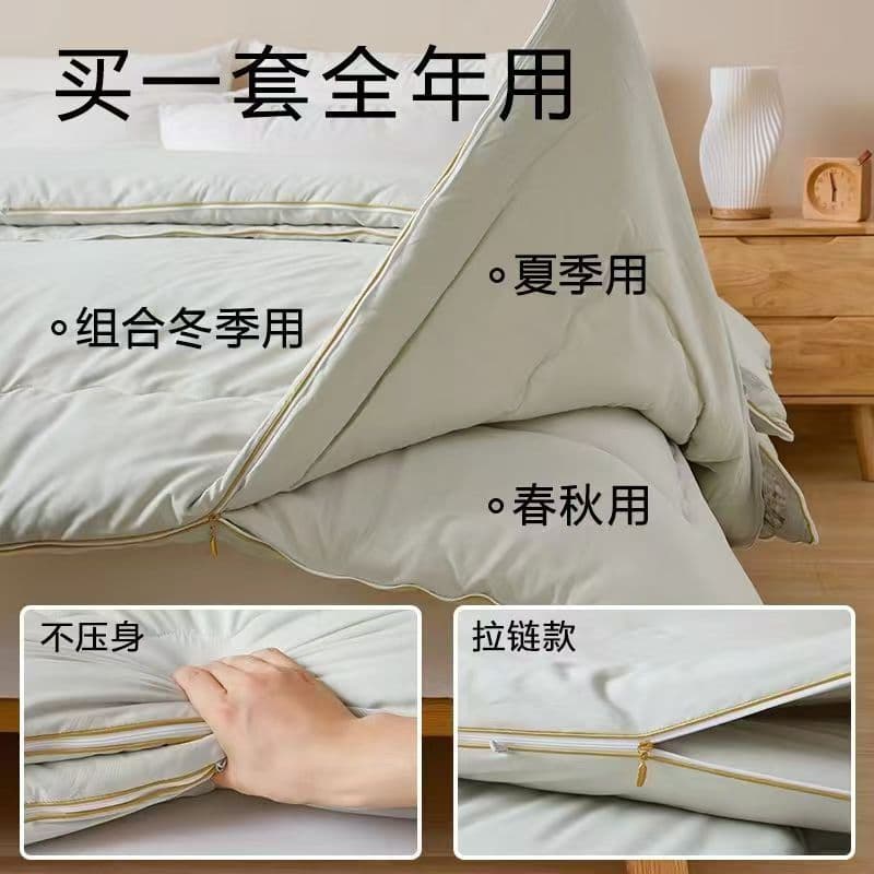 All-cotton silk quilt, handmade 100% mulberry silk, dual-layer thickened two-in-one with zipper, suitable for spring and autumn, four-season use, factory dropshipping.