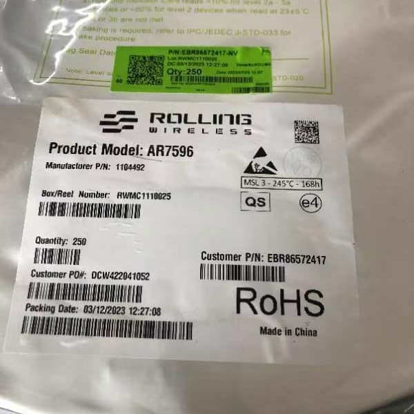 Quoted price for ROLLING WIRELESS AR7596 remaining stock clearance