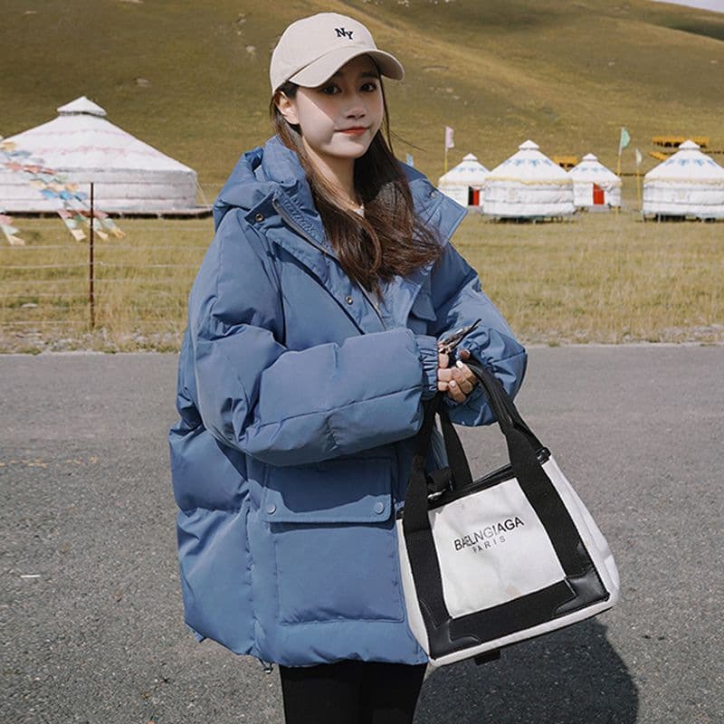 Down Cotton Padded Jacket Women Short Korean Loose Winter Coat Thick Quilted Puffer Jacket 2025 New Style